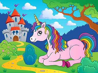 Image showing Lying unicorn theme image 3