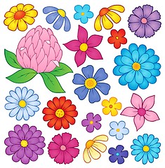 Image showing Stylized flower heads theme set 2