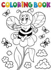 Image showing Coloring book happy bee theme 3