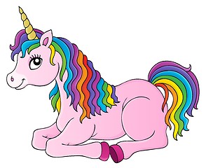 Image showing Lying unicorn theme image 1