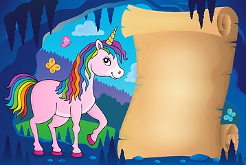 Image showing Happy unicorn topic parchment 2