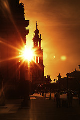 Image showing city of Dresden Germany at sunset