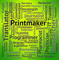 Image showing Printmaker Job Shows Hiring Design And Words