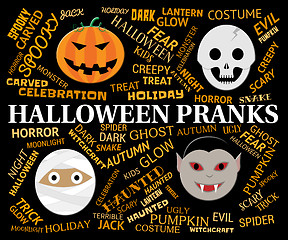 Image showing Halloween Pranks Represents Trick Or Treat And Autumn