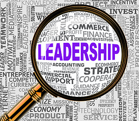 Image showing Leadership Magnifier Means Authority Influence And Magnification