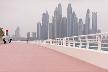 Image showing woman running on the promenade