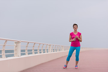 Image showing young woman after a successful training run