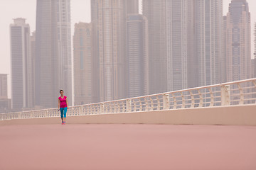 Image showing woman running on the promenade