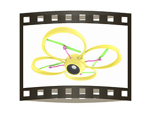 Image showing Quadcopter Dron. 3d render. The film strip.