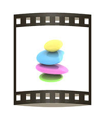 Image showing Spa stones. 3D illustration. The film strip.