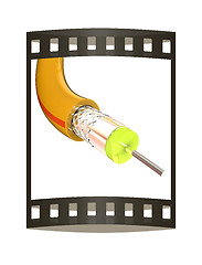 Image showing Cables for high tech connect. 3d illustration. The film strip.