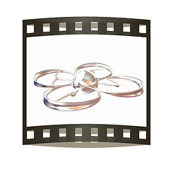 Image showing Quadcopter Dron. 3d render. The film strip.