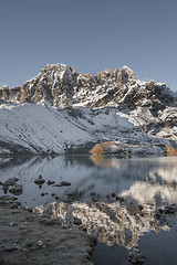 Image showing Gokyo Lake and Himalayan peaks