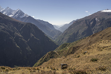 Image showing Dudh Kosi river Canyon in Himalayas