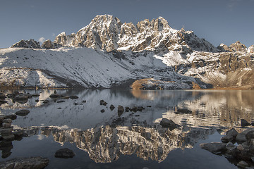 Image showing Gokyo Lake and Himalayan peaks