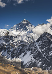 Image showing Everest summit from Gokyo Ri peak in Himalayas