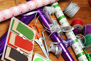 Image showing wrapping gifts