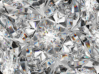 Image showing Gemstone extreme closeup and kaleidoscope pattern