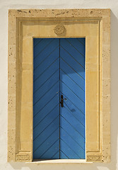 Image showing Old Blue door with arch from Tunisia