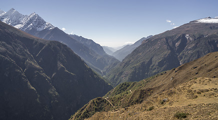 Image showing Dudh Kosi river Canyon in Himalayas