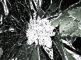 Image showing Shattered or demolished glass over white