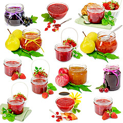 Image showing Jam in jar isolated set