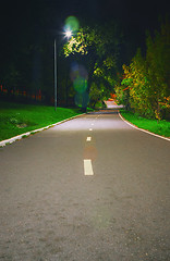 Image showing Path In The Public Park At Summer Night 