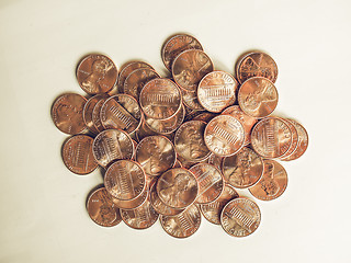 Image showing Vintage Dollar coins 1 cent