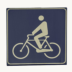 Image showing Vintage looking Bike lane sign