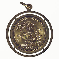 Image showing Vintage Gold pound