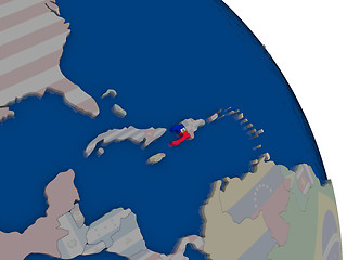 Image showing Haiti with flag on globe