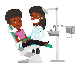 Image showing Patient and doctor at dentist office.