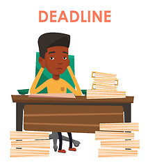 Image showing Business man having problem with deadline.