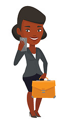 Image showing Business woman making selfie vector illustration.