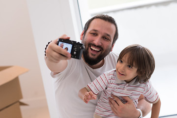 Image showing selfie father and son