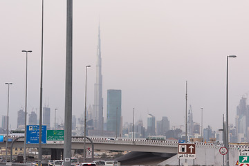 Image showing Dubai traffic jam