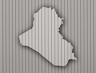 Image showing Map of Iraq on corrugated iron