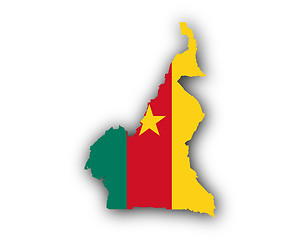 Image showing Map and flag of Cameroon