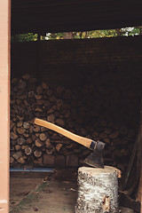 Image showing Axe for splitting firewood