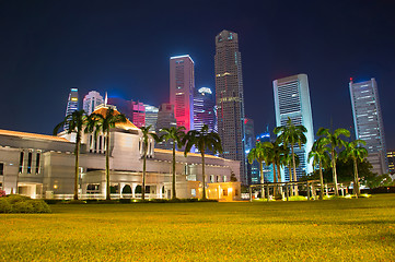 Image showing Singapore Parliament building at night