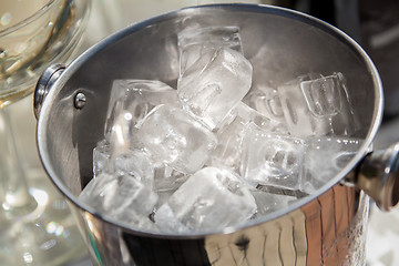 Image showing Bucket with ice cubes