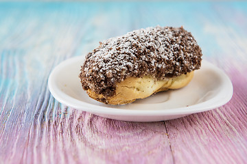 Image showing Tasty eclair on plate