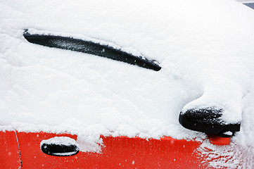 Image showing Cars on street in snow storm