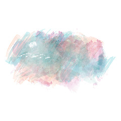 Image showing Blue and pink watercolor painted vector stain isolated on white 