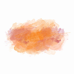 Image showing Purple and yellow watercolor painted vector stain isolated on wh