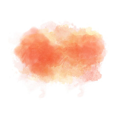 Image showing Yellow and red watercolor painted vector stain isolated on white
