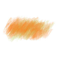 Image showing Yellow, green and orange watercolor painted vector stain isolate