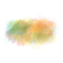 Image showing Yellow, green and orange watercolor painted vector stain isolate