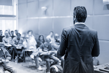 Image showing Speaker Giving a Talk at Business Meeting.