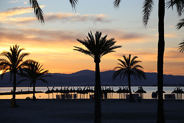 Image showing Beautiful sunset on the beach